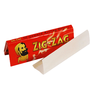Zig-Zag red rolling paper pack with a white background