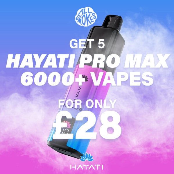 Hayati Pro Max 6000 puff vape deal 5 for £28 – AllSmokes