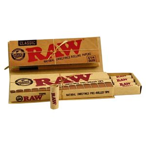 RAW - Classic Rolling Papers with Pre-Rolled Tips - AllSmokes