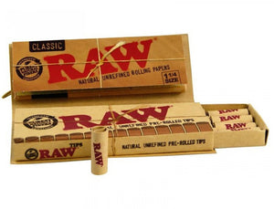 Raw Classic Rolling Papers With Pre Rolled Tips