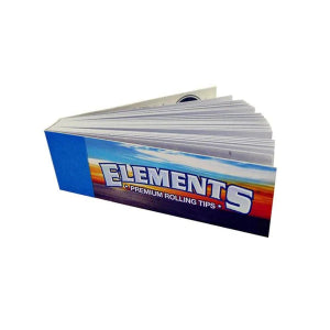 A pack of Elements premium rolling tips, fanned out to display the product.